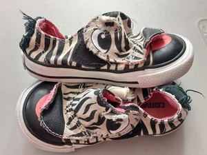 Converse All Star Toddler SIZE 6 6T Zebra Print Shoes White Black - Picture 1 of 7