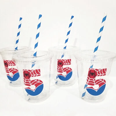 Spiderman Party Cups, Kids Party Cups, Spiderman Decorations, Superhero Birthday - Image 1 of 2