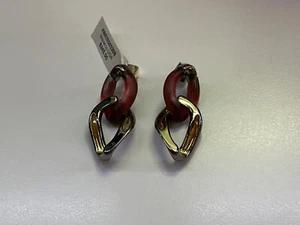 Pendientes de doble eslabón Alexis Bittar tono rojo/lucita nuevos con etiquetas $245 - Imagen 1 de 8
