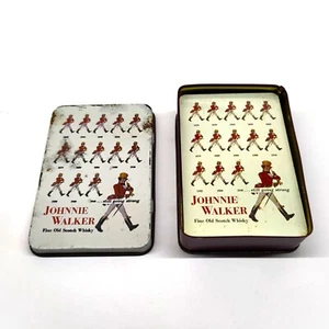 VINTAGE JOHNNIE WALKER SCOTCH WHISKY ADVERTISING PLAYING CARDS IN TIN BOX SEALED - Picture 1 of 9