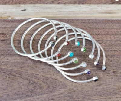 Pulseira multitom prata esterlina 925 feita à mão pulseira de presente de aniversário Si63 - Imagem 1 de 4