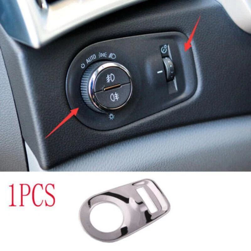 Ajuste del marco de control del interruptor de faros de acero cromado 1 pieza para Cadillac SRX 2010-2016 Foto 1 de 4