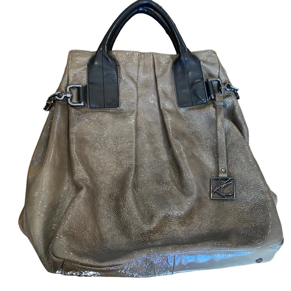 Kenneth Cole New York Patent Leather Tall Hobo Bag - Image 1 of 4