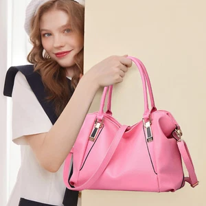 Ladies Tote Shoulder Bag Designer Soft Faux Leather Slouchy Hobo Handbag - Picture 1 of 18