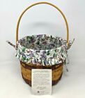 VTG 1996 Longaberger May Series Sweet Pea Woven Basket Protector Liner SS21