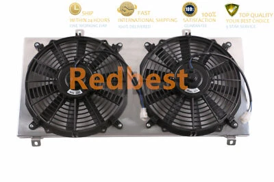 Cubierta de aluminio + ventilador de 2 x 12"" para Toyota MR2 Turbo Coupé 1991-1995 l4 2,0 MT 1998CC Foto 1 de 4