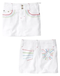 GYMBOREE BURST OF SPRING WHITE DENIM SUNSHINE SKORT 5 6 7 NWT - Picture 1 of 2