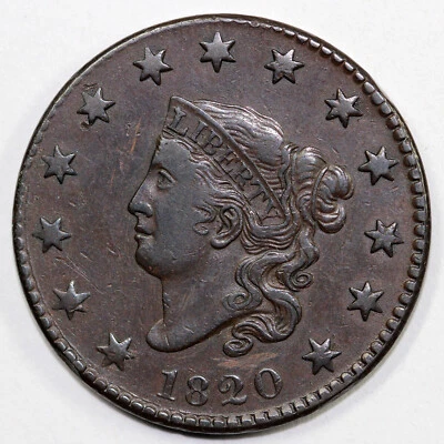 1820 1c N-6 Coronet or Matron Head Large Cent - Image 1 of 2