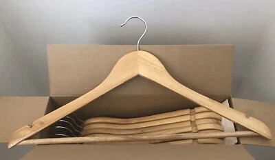 Wooden Suit Hangers - Natural - 16 Pack by AmazonBasics NEW IN BOX - Image 1 of 3