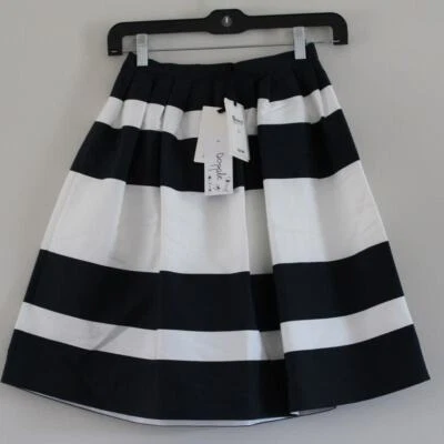 NUEVO CON ETIQUETAS Falda a Rayas Bonpoint Girls Concierto Plisada Azul Marino y Blanco 12 Foto 1 de 4