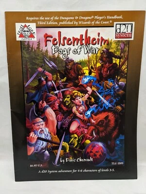 Troll Lord Games Felsenthein Dogs Of War RPG Aventura Módulo Sistema D20 Foto 1 de 4