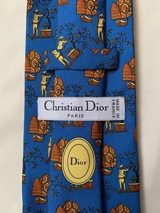 Christian Dior Paris 100% Silk Tie 100% Silk Tie / Rare Hand Made in France - Picture 1 of 6