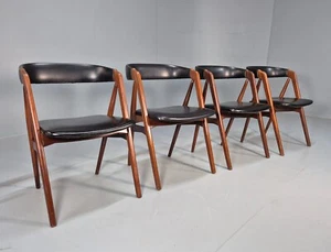 4 Teak Danish Dining Chairs by Farstrup 1960s Compass Model MCM EB9538 MDIN - Picture 1 of 17