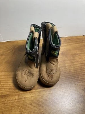 John Deere Infante Bebé Niñas Cuero Botas Cuna Zapatos Negro Marrón 3 M Suelas Suaves Foto 1 de 3