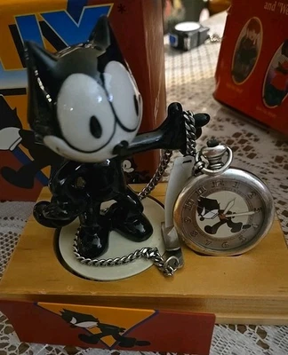 罕见 FELIX THE CAT 化石怀表和雕像套装 - 型号 LI-1009 LTD ED 盒 — 第 1/4 张图片