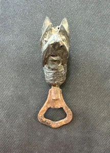 Vintage Wooden Carved Bottle Opener St. Bernard Dog Head - Picture 1 of 2
