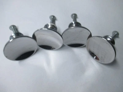 4 винтажных вогнутых хромированных ручки для шкафа середины века 1,5 дюйма для спасения дома - Изображение 1 из 4