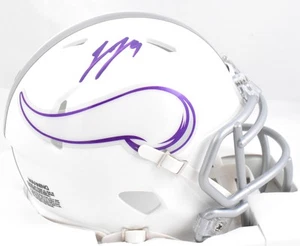 JJ McCarthy Autographed Vikings Alt 2024 Speed Mini Helmet Beckett W Hologram - Picture 1 of 3