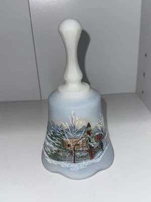 Campana de satén Fenton “Nochebuena” 1991 pintada a mano firmada Foto 1 de 4