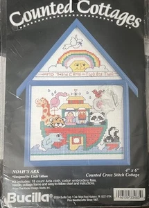 Bucilla 1994 "Arca de Noé" Kit Punto de Cruz Contado Nuevo/Sellado - Imagen 1 de 2