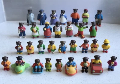 Lot 32 figurines PVC Petit Ours Brun Bayard Presse Daniele Bour En Parfait État - Photo 1/4