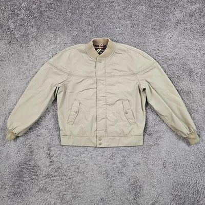 VINTAGE Sears Jacket Men Large Beige Mens Store Full Zip Flannel Lined Outerwear - Image 1 of 4