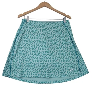 Nike Golf Skort Donna M Blu Verde Atletico Country Club Tasche Tirate On - Foto 1 di 11