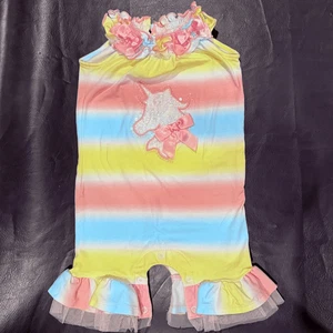 Bonnie Jean Baby 24 months Girls Rainbow Unicorn Romper Clothes - Picture 1 of 4