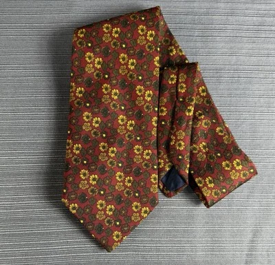 Corbata de fabricantes Brooks Brothers para hombre hecha en EE. UU. estampado geométrico de flores por todas partes Foto 1 de 3