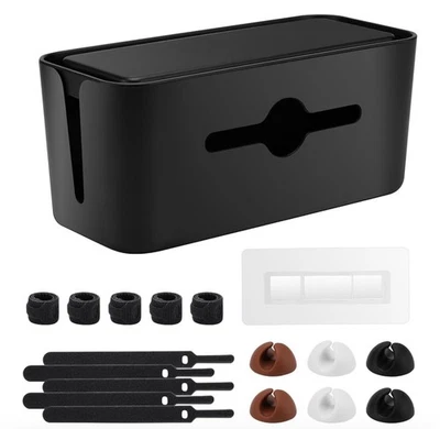 Caja de administración de cables organizadora mediana ocultadora de cables cables tira de alimentación a prueba de bebés Foto 1 de 4