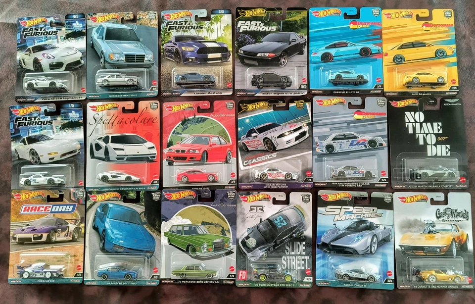Lote de 18 Hot Wheels Premium Car Culture Fast & Furious Porsche Nissan Skyline  Foto 1 de 1