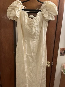 Vintage Jessica McClintock Ivory Beaded Wedding Gown, 12,  Romantic Bridal - Picture 1 of 8