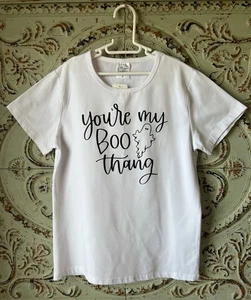 Halloween short sleeve t-shirt top girls size 7 YOU’RE MY BOO THANG ghost - Picture 1 of 4