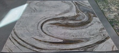 GREY / GOLD 8'-0" x 8'-0" Back Stain Rug, Reduced Price 1172776988 ORC617H-8SQ - Image 1 of 4