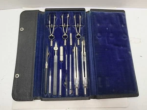 VERY VINTAGE ECCO. CO GERMANY'S DRAFTING/DRAWING INSTRUMENT TOOL KIT - Picture 1 of 12