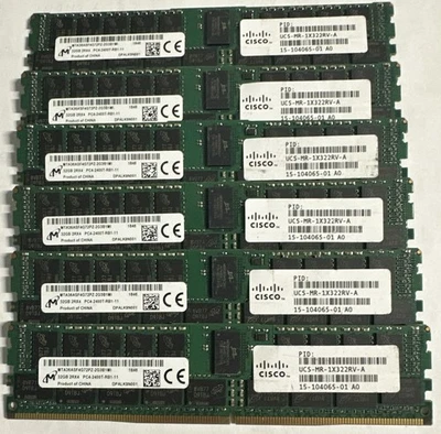 Memoria de servidor DIMM 192 GB Micron 6 x 32 GB 2Rx4 PC4-2400T MTA36ASF4G72PZ-2G3B1MI Foto 1 de 3
