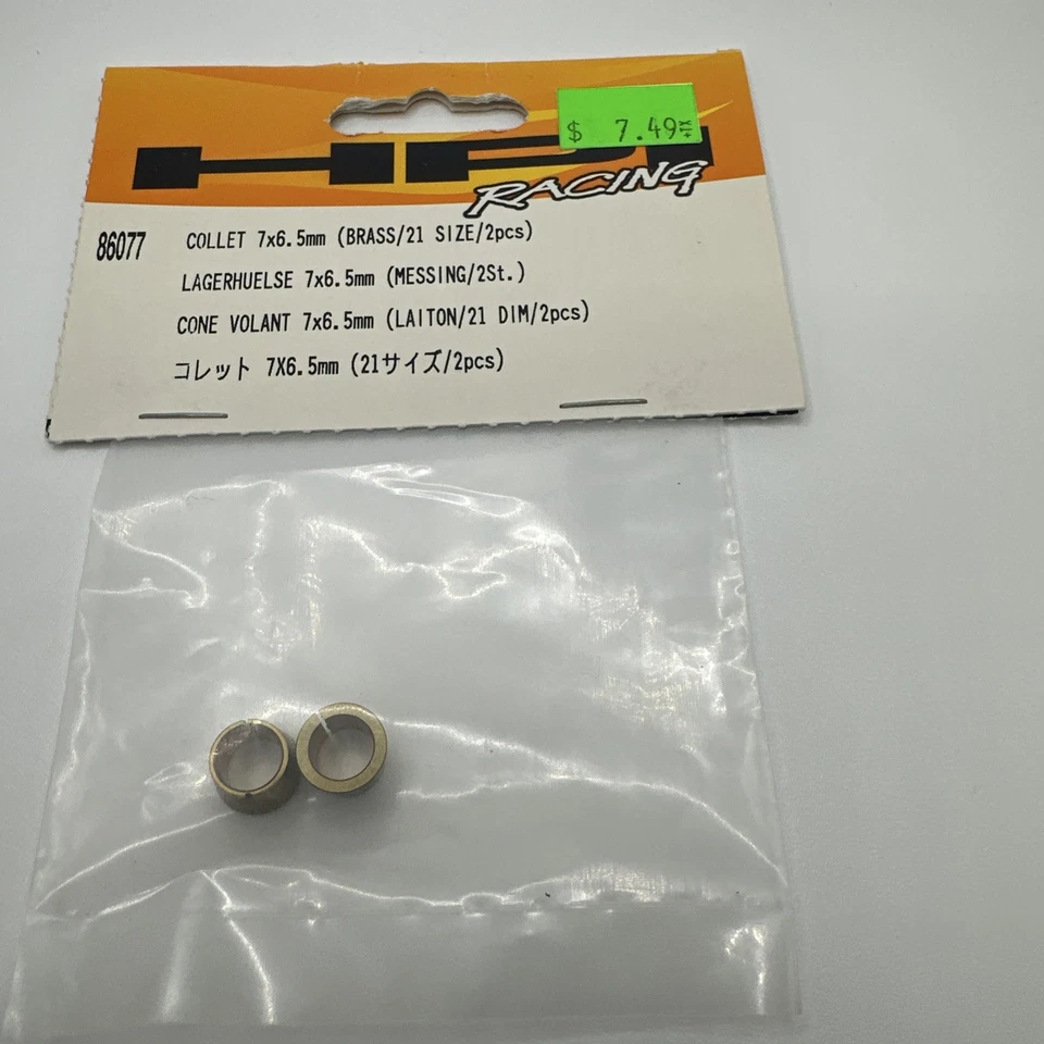 HPI Racing #86077 Collet 7x6.5mm Brass for .21 (2 pieces)  NIB Hobby Car Part - Image 1 of 1