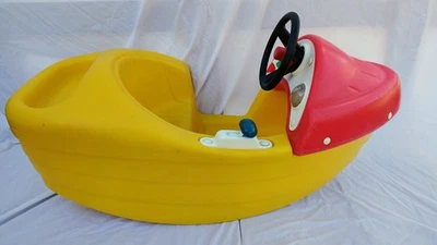 Vintage Little Tikes Rare Hard to Find Child Size Rocking Speed Boat Yellow - Image 1 of 4