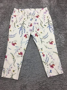 Pantalone donna Time & Tru Jegging pull on taglia 2XL bianco avorio floreale elasticizzato - Foto 1 di 13