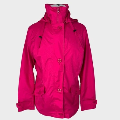 Lands' End женщин маленький 6-8 ярко розовый ветровка куртка 100% полиэстер - Изображение 1 из 4