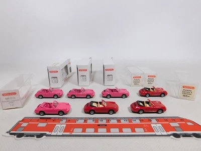 7X WIKING H0 1:87 Cabrio Porsche Carrera 4: 165 14+165 02 ECC TOP+Box #CZ412-0,5 - Immagine 1 di 4