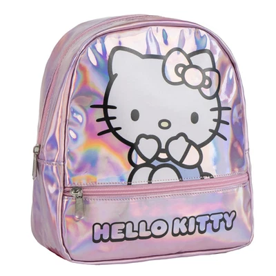 ZAINETTO DA PASSEGGIO HELLO KITTY BORSA CASUAL IRIDESCENTE TEMPO LIBERO 23 CM - Immagine 1 di 4