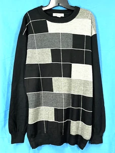 PRONTO UOMO Herren PULLOVER SCHWARZ/GRAU Colorblock WOLLMISCHUNG Biggie Cosby Gr. XXL - Bild 1 von 5