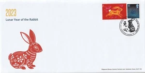 GB 2023 - Mondneujahr, Jahr des Hasen Sonderhandmarke Smilers Cover #5 - Bild 1 von 1
