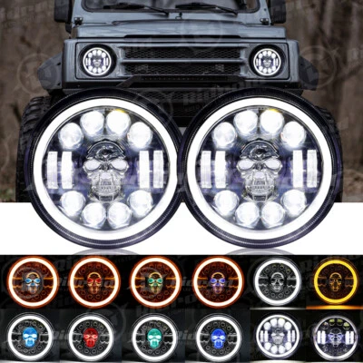 Faros LED de 7 pulgadas haz alto/bajo RGB halo ojos de ángel para Suzuki Samurai 1966-1978 Foto 1 de 4