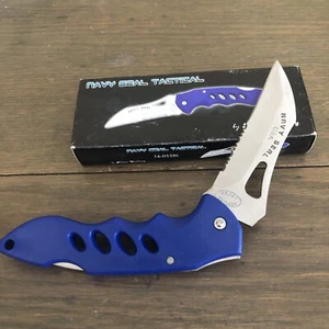 Frost Cutlery Navy Seal Tactical Klapp Taschenmesser blauer Griff 16-055BL - Bild 1 von 7