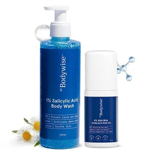 Be Bodywise 1% Salicylic Acid Body Wash (250ml) & Underarm Roll on (50ml) | 2% L