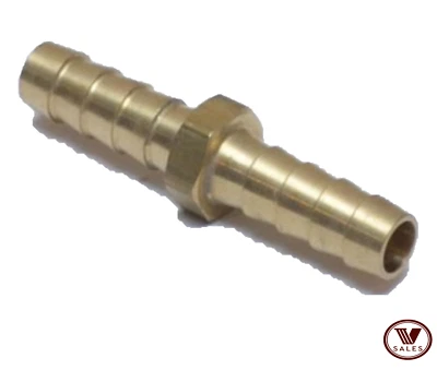 3/8" Brass Barb Hose Splicer Mender Straight Fitting Air Water Oil Gas 129-6 - Image 1 of 4