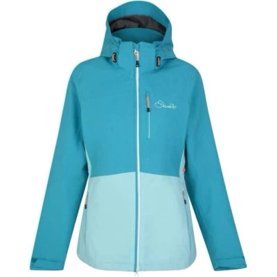 Dare2B Verate 滑雪夹克 12 XL 码女式防水外壳外套 SeaBreeze 全新带标签 — 第 1/4 张图片