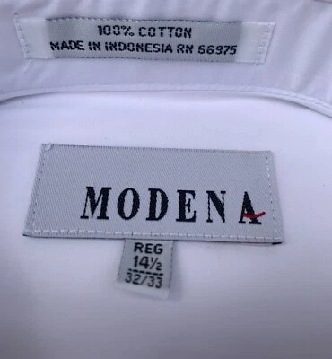 Camisa de vestir MODENA premium de manga larga con botones color liso 100 % algodón para hombre Foto 1 de 4